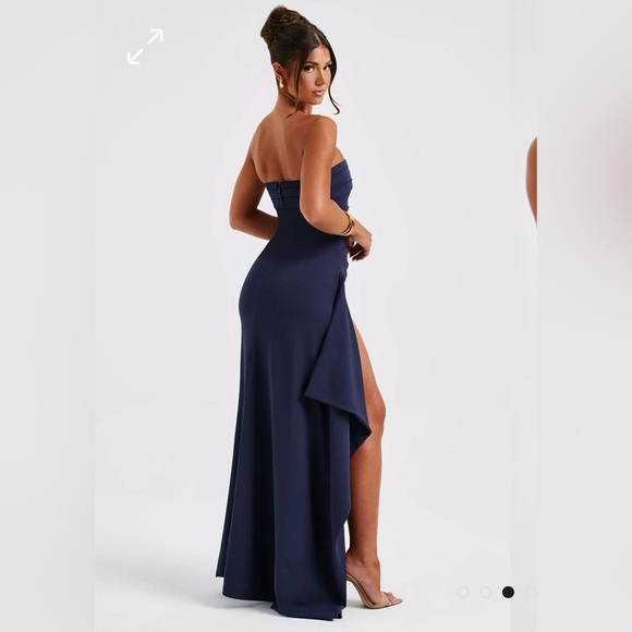 BabyBoo Zafira Navy Maxi Strapless Evening Gown | L - Picture 3 of 8